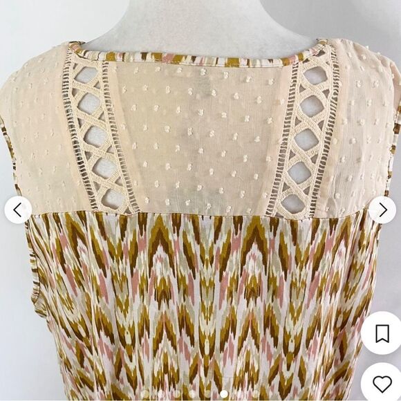 NWT Daniel Rainn Women’s Tan/Cream Embroidered Tank Top Blouse - Size Small - Picture 10 of 10